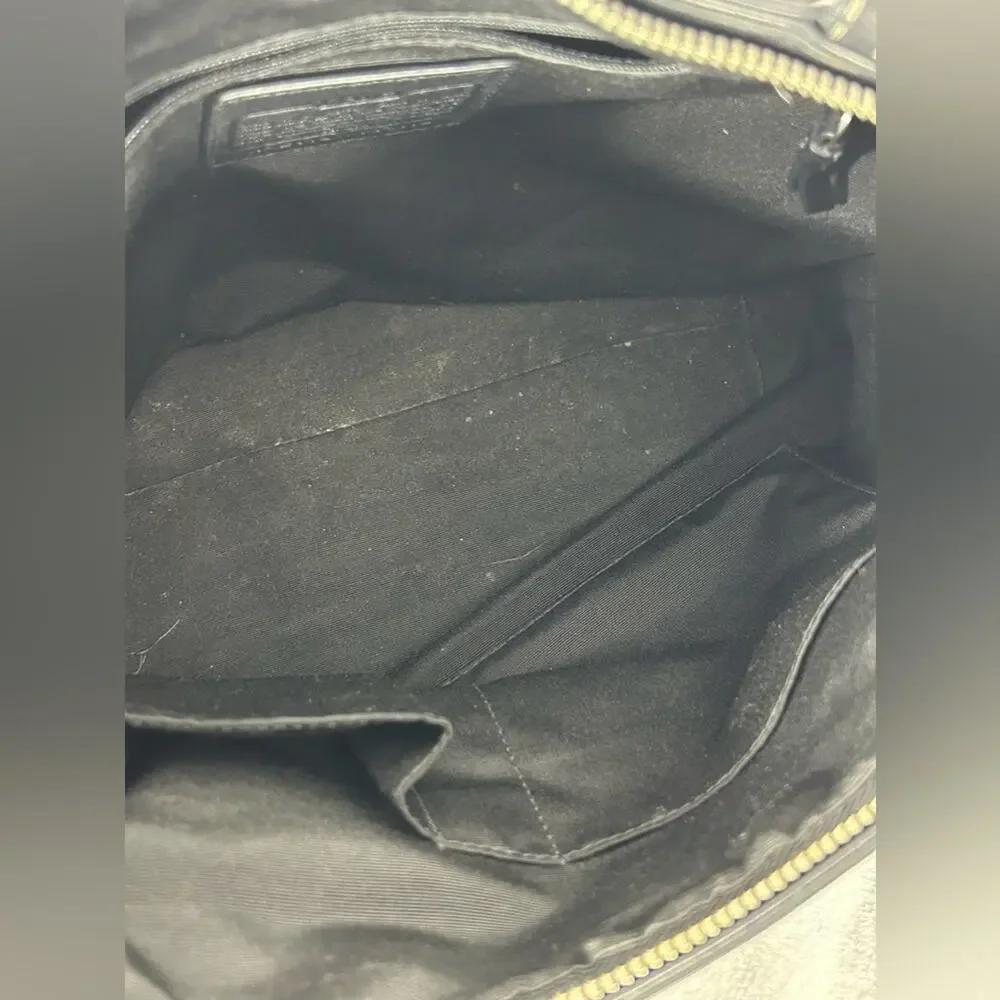 Coach Vintage Signature Canvas Tote Black Khaki Large - Picture 11 of 12